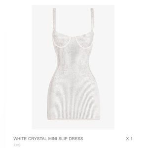 Heiress White Crystal Mini Slip Dress Size XXS